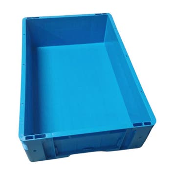 Stapelbak, 600x400x170 mm, euronorm, blauw kunststof,, Gebruikt, 40 tot 60 cm, 50 tot 75 cm, Ophalen of Verzenden