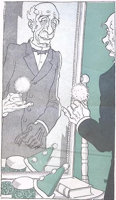 Spotprent Marchant schminkt zich voor het begrotingsdebat..., Antiek en Kunst, Kunst | Litho's en Zeefdrukken, Verzenden