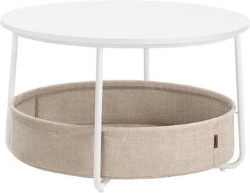 VASAGLE ronde Salontafel met opbergbak – diameter 75 cm -, Verzenden, Nieuw