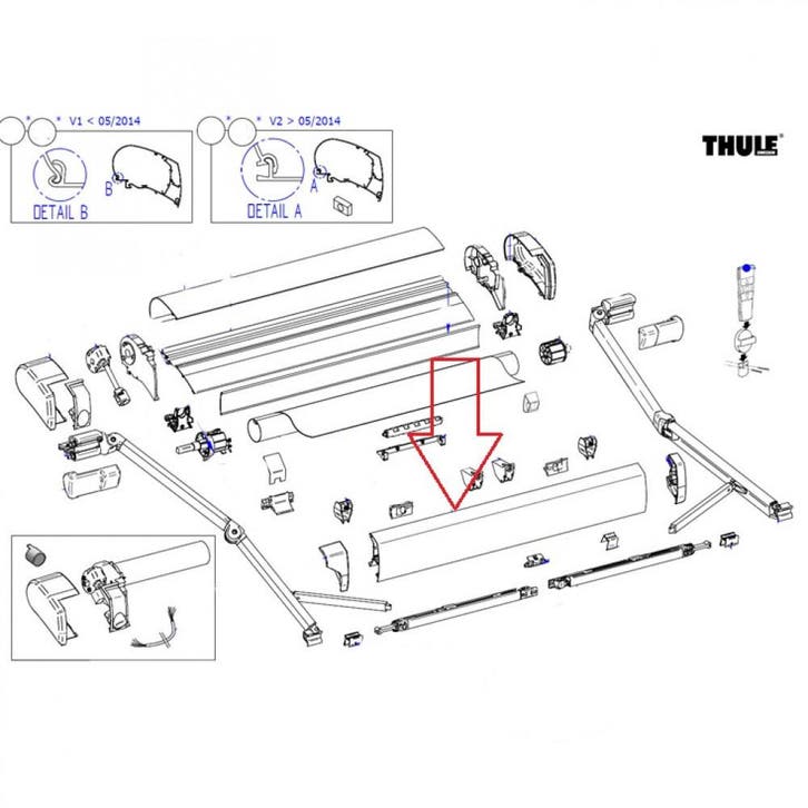 Thule Lead Rail 9200 4.00, Caravans en Kamperen, Voortenten en Luifels, Nieuw, Thule, Ophalen of Verzenden