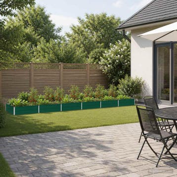 vidaXL Verhoogd Tuinbed Groen 480 x 80 x 24 cm koudgewalst, Minder dan 30 cm, Verzenden, Nieuw, Metaal
