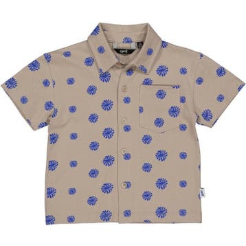 QPI baby jongens blouse beige blauw - 80 (9-12 maanden), Ophalen of Verzenden, Nieuw