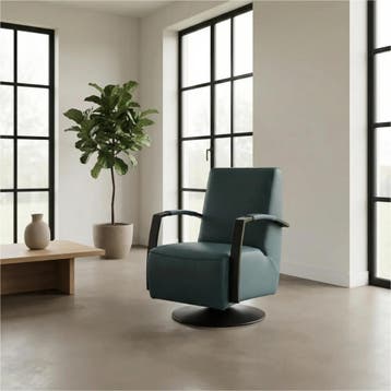 Leren draaifauteuil Mood - Toledo Whale (blauw/grijs) -, Huis en Inrichting, Nieuw, Ophalen of Verzenden, 50 tot 75 cm, Industrieel, Modern