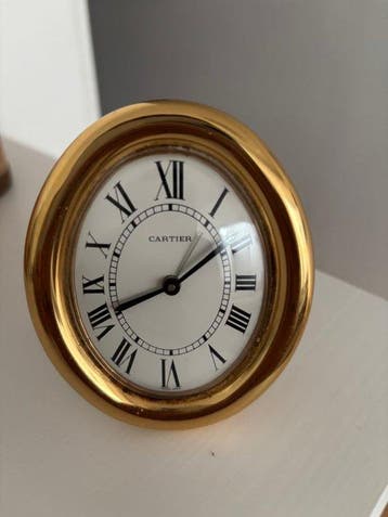 Klok - Cartier - Messing, Antiek en Kunst, Antiek | Klokken