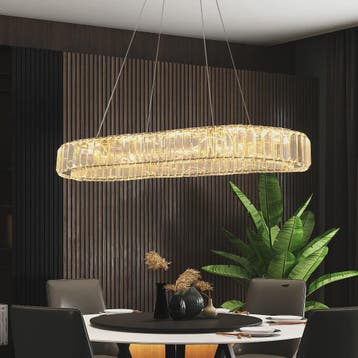 Luxe Kristallen Ovalen LED Plafondlamp / Hanglamp - Modern D, Verzenden, Nieuw