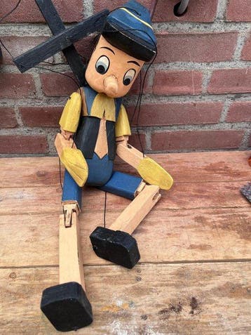 Decoratief ornament - Wooden Pinocchio 61 cm - Italië, Antiek en Kunst