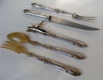 Art Nouveau Serving Set - Bestekset - 950 zilver, Antiek en Kunst