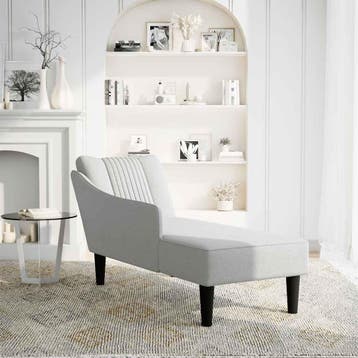 vidaXL Chaise longue met rechterarmleuning stof wolk grijs, Verzenden, Nieuw