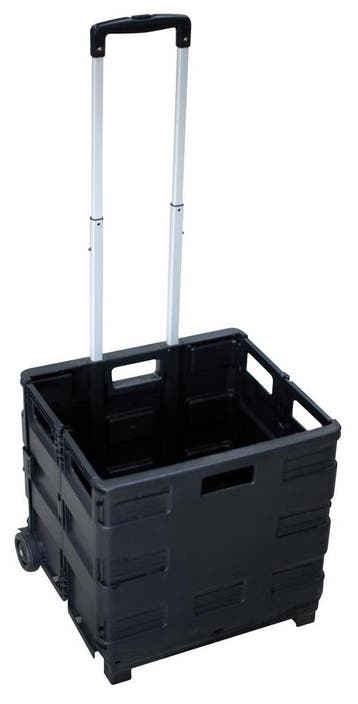 Merkloos Opvouwbare steekwagen - met krat - maximum 35 kg, Ophalen of Verzenden