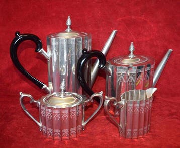 Theeservies (4) - Mooi thee-/koffieservice - Godinger -, Antiek en Kunst