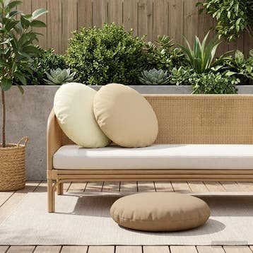 vidaXL Kussensloop 2 st HEERLEN Taupe Ø 60 cm Polyester, Verzenden, Nieuw