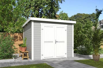 Outdoor Life Blokhut Mila Platinum Grey-Wit 250 x 250 cm, Nieuw