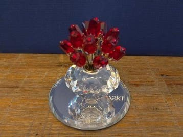 Swarovski - Beeldje - Vase of Roses 283394 - Kristal