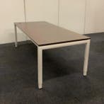 drentea bureau 200x90 cm, in hoogte verstelbaar, Wit - bruin, Ophalen of Verzenden, In hoogte verstelbaar, Gebruikt