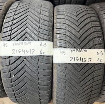 2x 215-45-17 Imperial AllSeason 2x 6.5mm €60 PST 215 45 17, Ophalen, 17 inch, All Season, Band(en)