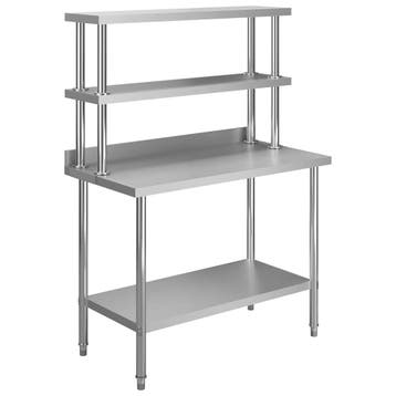 vidaXL Keukenwerktafel met bovenschap 120x60x150 cm, Zakelijke goederen, Verzenden