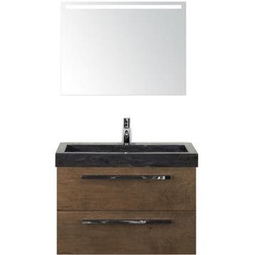 Seville Badmeubelset 80 cm - Tabacco - Wastafel Hardsteen, Ophalen of Verzenden, Nieuw