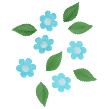Wilton Eetbare Papieren Decoratie Bloem & Blad Blauw Set/11, Verzenden, Nieuw
