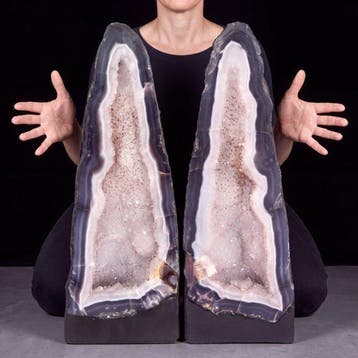 Amethist & Agaat - 55x22x17 cm - Gepaarde set -