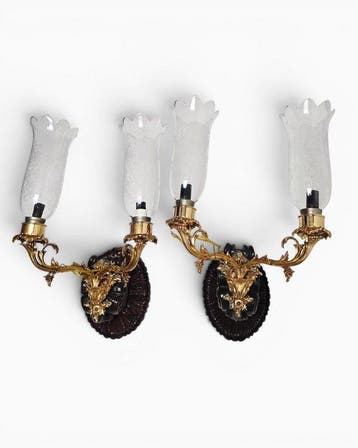 Baccarat - Wandkandelaar (2) - Verguld brons - Elkington &