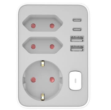 Technik Professional wandcontactdoos 3-voudig met 2x USB-..., Ophalen of Verzenden, Nieuw
