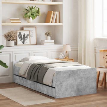 vidaXL Bedframe Grijs Sonoma Bewerkt hout, Verzenden, Nieuw, Grijs, Hout