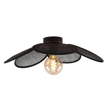 Rotan plafondlamp zwart, Rowen, Ophalen of Verzenden, Nieuw, Overige materialen