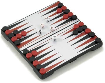 Backgammon Magnetisch Mini Cassette 24x24x2cm | HOT Games -, Verzenden, Nieuw