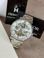 Heritor - Aries Skeleton Dial - Silver/White - Zonder, Sieraden, Tassen en Uiterlijk, Horloges | Heren, Nieuw