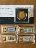 Duitsland. Mixed 1 Pfennig, 1/1000 Oz (.999) und 4 Medaillen
