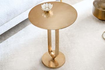 Ronde bijzettafel ELEGANCE 60cm goud metaal aluminium, Ophalen of Verzenden, Nieuw