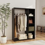 Kledingkast 123x90x30 cm Nesbyen zwart [en.casa], Verzenden, Nieuw