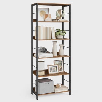 VASAGLE Hoge Boekenkast met 6 Planken - Stijlvolle Opbergkas, Verzenden, Nieuw