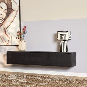 Zwevend tv meubel Vision Black | 160 cm | Starfurn, Ophalen of Verzenden, Nieuw