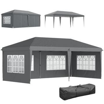 Paviljoen Ca. 3x6m Waterdicht Pop-up Vouwpaviljoen Met 4 Zij, Verzenden