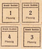 1, 2, 3 en 4 Pfennig o D Staedte en Gemeinden nach 1914 H..., Verzenden