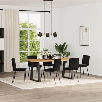 vidaXL Eetkamerstoelen 6 st fluweel zwart, Verzenden, Nieuw, Zwart