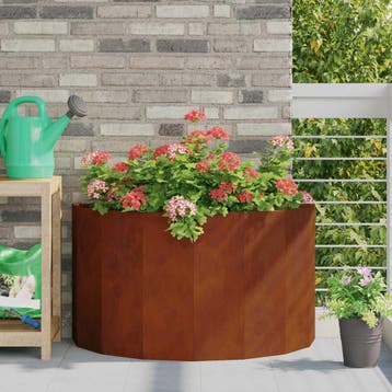 vidaXL Plantenbak Roestig 90 x 45 x 50 cm weervast staal, Verzenden, Minder dan 60 cm, Nieuw, Metaal