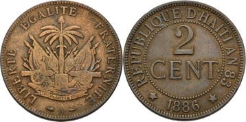 2 Centimes 1886 Haiti (MuntenenBankbiljetten-Wereldmunten), Verzenden