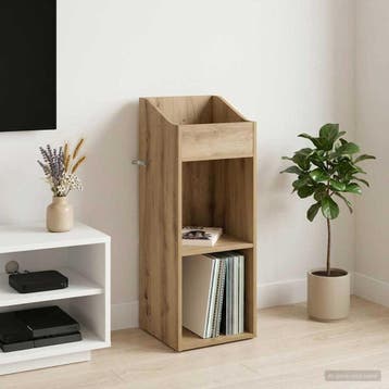 vidaXL Platenkast Artisanaal eiken 36 x 36 x 95,5 cm Bewerkt, Huis en Inrichting, Verzenden, Nieuw