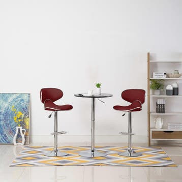 vidaXL Barkrukken 2 st kunstleer wijnrood, Verzenden, Nieuw