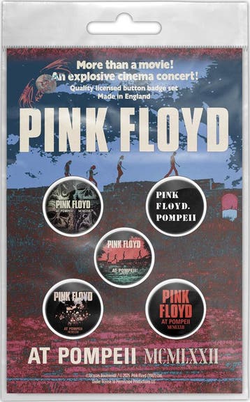 Pink Floyd Live at Pompeii - Button - 5-pack off merchandise, Ophalen of Verzenden, Nieuw, Kleding