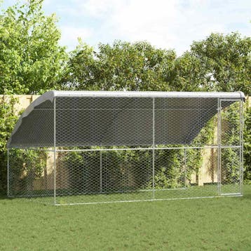 vidaXL Hondenhok 2 st Zilver 4 x 2 x 2 m Gegalvaniseerd, Verzenden, Nieuw
