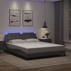 vidaXL Bedframe met LED zonder matras Zadar grijs 160x200, Overige materialen, Verzenden, 200 cm, Grijs