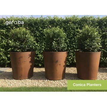 Geroba Conica B1conische plantenbak 1000x800mm - Cortenstaal, Verzenden, Nieuw