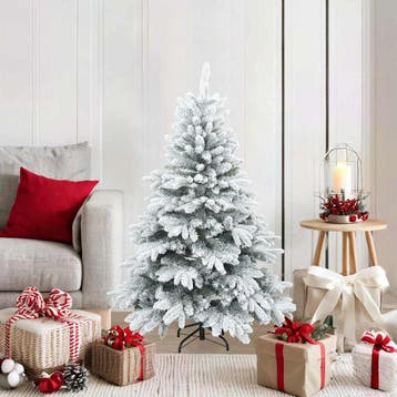vidaXL Kunst Kerstboom met Geveerde Takken, Sneeuw Bedekt, Verzenden, Nieuw