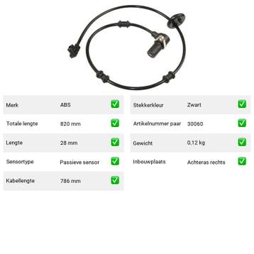 ABS-sensor Mercedes-Benz E-Klasse HL4/1-7,6 () Van {{car_typ, Verzenden, Nieuw, Mercedes-Benz