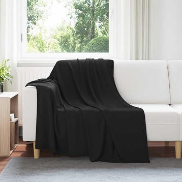 vidaXL plaid Zwart 200 x 150 cm 0.42 kg Fleece, Verzenden, Nieuw, Zwart