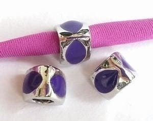 1 x Metalen European Jewelry kraal met paarse epoxy antie..., Ophalen of Verzenden, Nieuw, Kraal