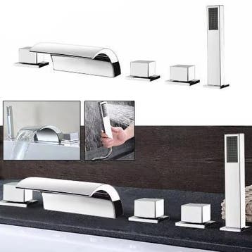 Moderne Watervalkraan met Handsproeier – Brede Uitloop, Doe-het-zelf en Verbouw, Sanitair, Verzenden, Nieuw